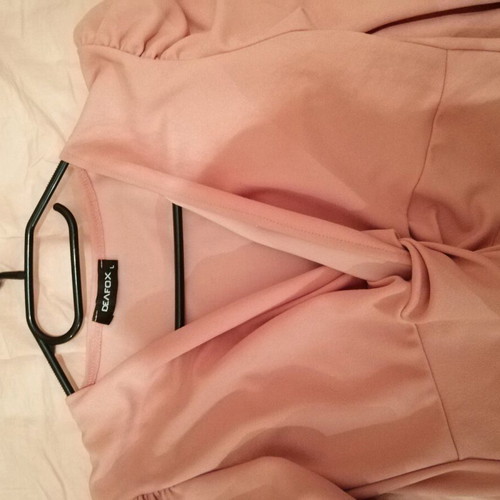 Official pink winter dress and brown fur vest like new