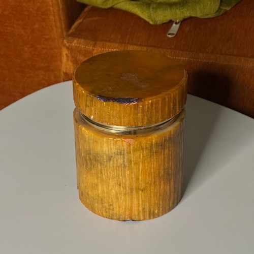 Vintage Italian jewelry box made of genuine alabaster, used