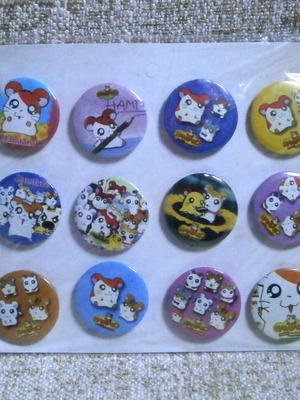 Hamtaro badges new, pack of 12 vintage pieces