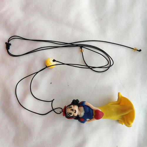 Long Snow White Necklace made of polymer clay custom made