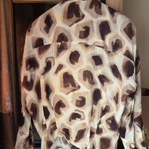 Massimo Dutti Silk Shirt Limited Edition like new, beige and brown