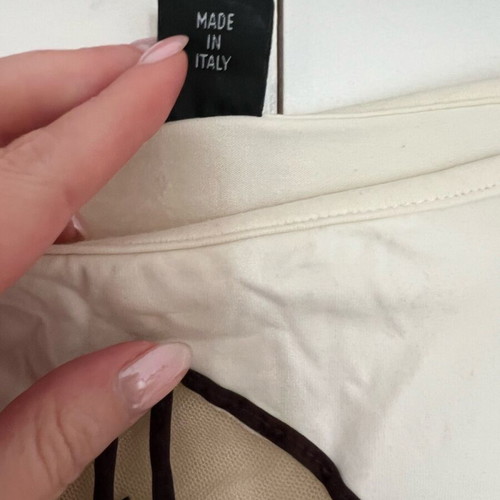 Italian blouse like new, white and brown with transparent design