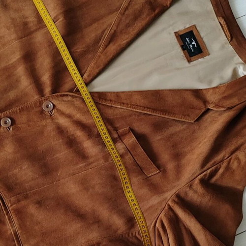 Vintage suede leather men's jacket Leder Moden Collection like new, tan