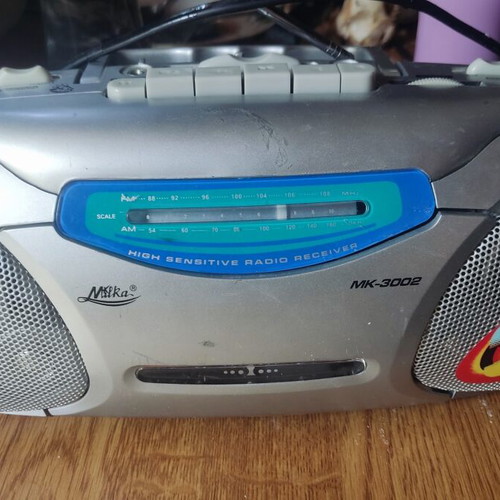 Radio cassette player with power cable