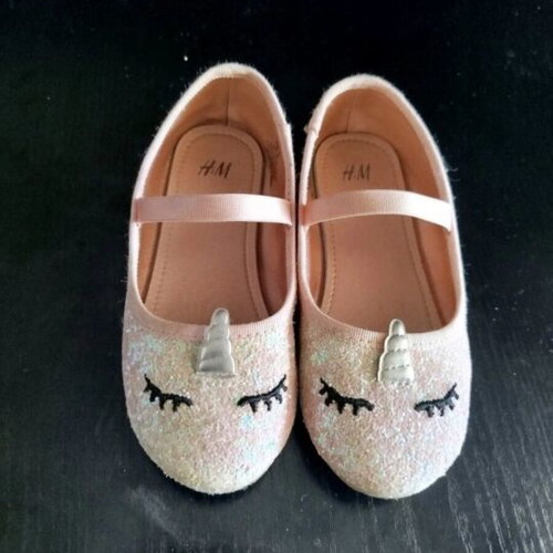 H&M Unicorn Ballerina Shoes Size 26 Like New, Multicolor