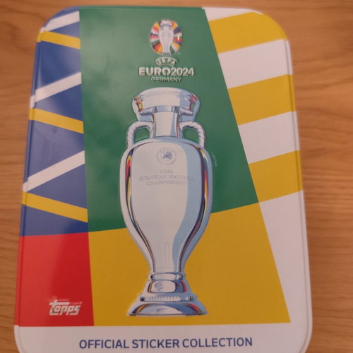 Euro 2024 Topps stickers used, 110 single with metal tin