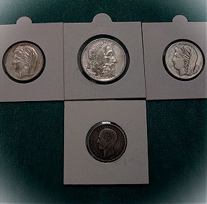 COINS OF THE WORLD , 20 ΔΡΧ 1930 , 10ΔΡΧ 1930 Χ 2 , & 1 ΔΡΧ 1873 @22