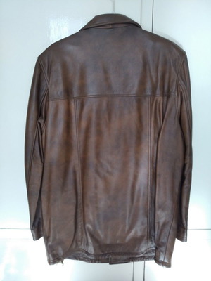 Leather coat used, tan men's no56, size L