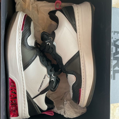 Karl Lagerfeld leather women's sneakers with croc details like new