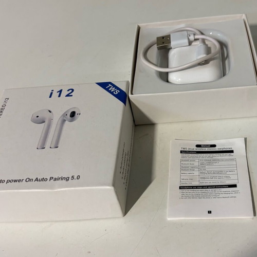 i12 TWS Wireless Earbuds like new with Charging Case