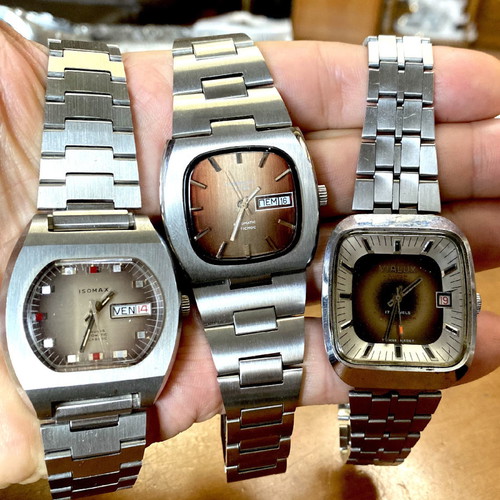 Vintage 3 automatic watches used, working, all together