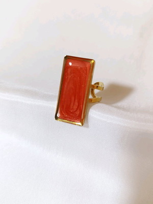 Ring new in orange and gold color stainless steel