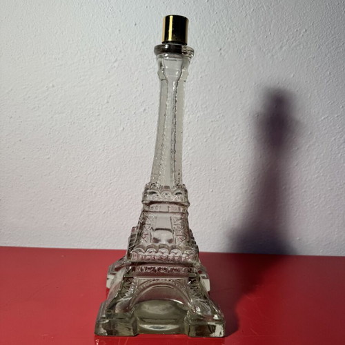 Glass bottle Eiffel Tower used, 24 cm
