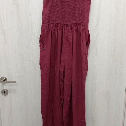 Funky Buddha linen jumpsuit, red, size S