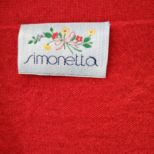 Simonetta wool cardigan used, red, size XL-XXL