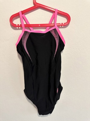 Speedo swimming swimsuit black with fuchsia, size 16 years / XS-S