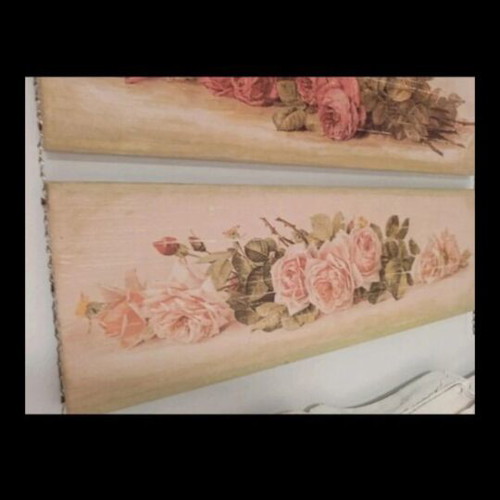 Wooden wall decor with decoupage, like new, 70x23 cm