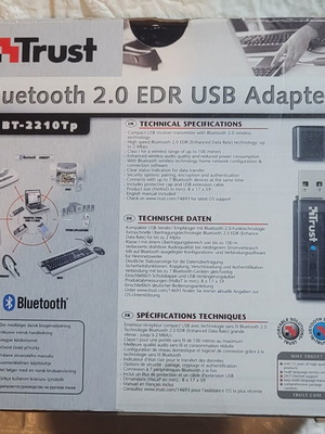 Trust Bluetooth 2.0 EDR USB Adapter used with extension cable