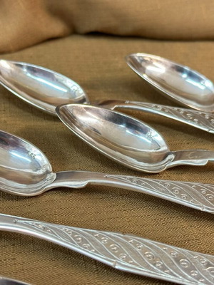 Silver Teaspoons 800 with embossed handles, like new