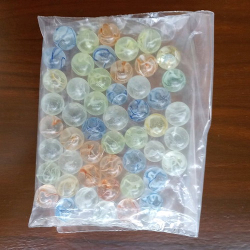 Glass marbles new, pack of 50 pieces from the 1970s