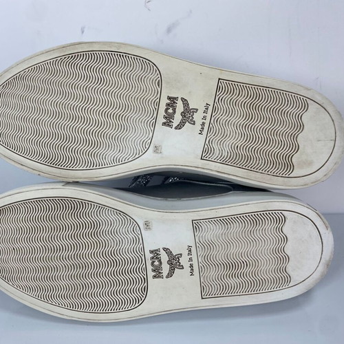 MCM grey leather sneakers size 37 used