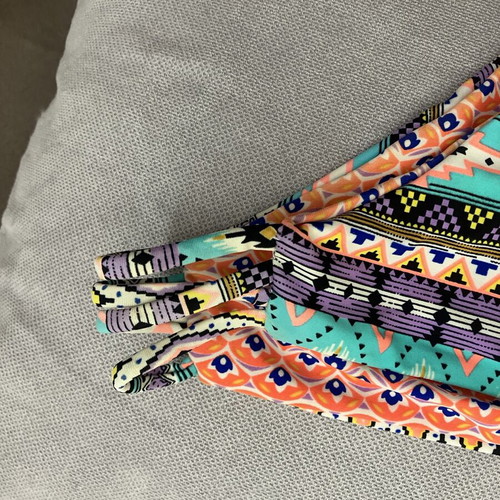 Swimwear bottom new, multicolor geometric pattern, reversible S/M