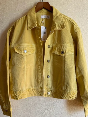 Mango denim jacket new, yellow, size medium