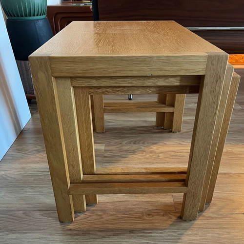 Swedish oak mid century nesting tables like new