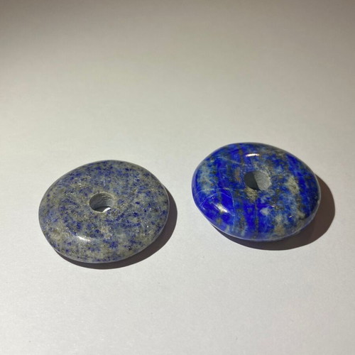 Lapis Lazuli donut-shaped polished set of 2, natural AA quality