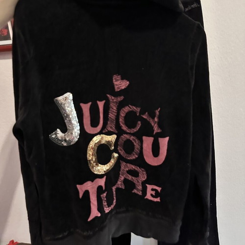 Juicy Couture velour kids set black with sequins, age 12