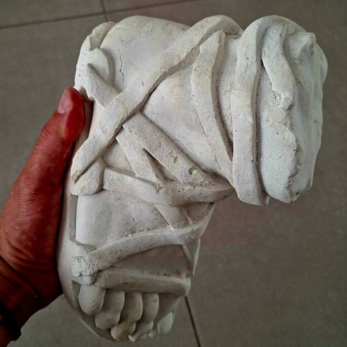 Plaster Copy of Ancient Greek or Roman Foot with Military Sandal used