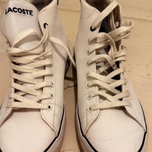 Lacoste white ankle boots like new, size 38