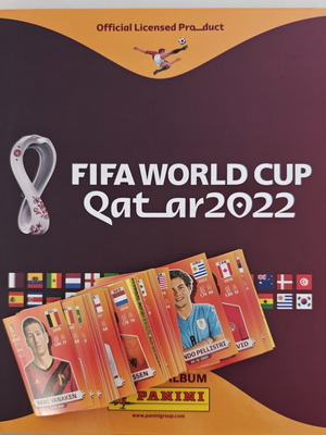 Panini World Cup Qatar 2022 sticker pack, like new, 130 pieces