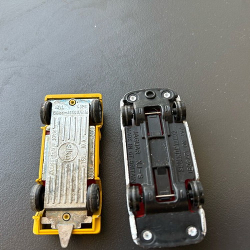 Corgi and Siku toy cars used, Agios and Jeep, made in Germany