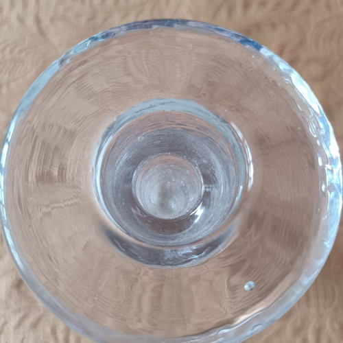 Vintage Kosta Boda candlestick made of clear glass with bubbles, like new