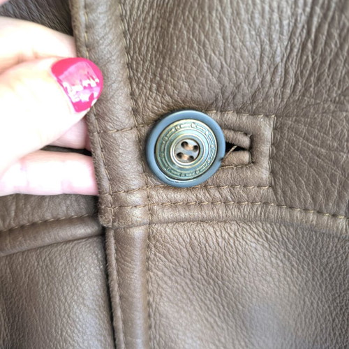 Vintage Sterling leather jacket like new, brown with fur lining