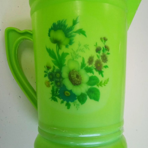 Small Monoplast Pitcher used, vintage, made in Greece, 15.2cm