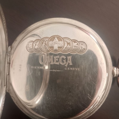 Omega Lepine Pocket Watch like new, silver 0.800, 1950
