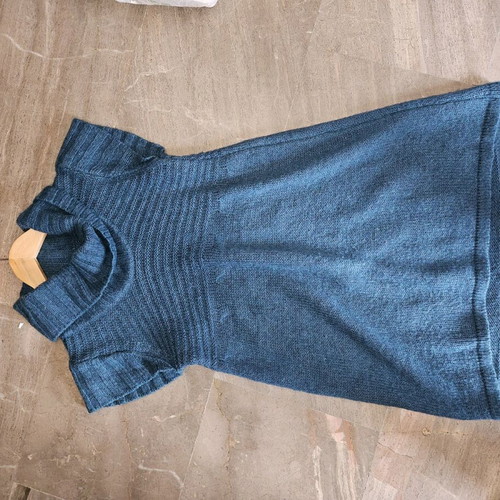 Mohair and wool blouse dress used, size M, blue-green