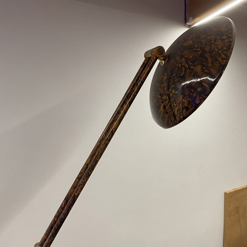 Vintage adjustable floor lamp with bronze details used