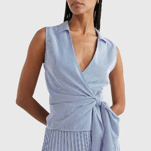Tommy Hilfiger striped wrap shirt small like new