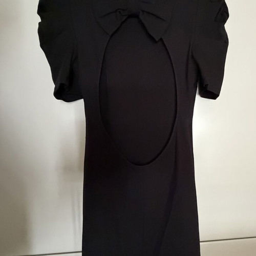 Dress black with bow and open back like new by A-Style