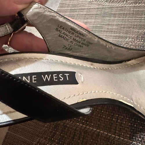 Nine West sandals used with damage on insole leather size 38