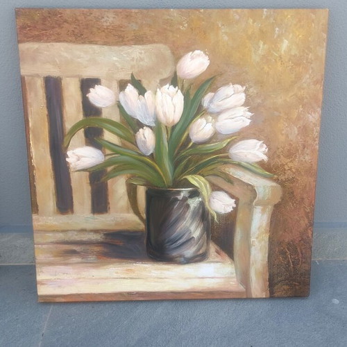 Decorative set of two 50x50 cm canvas prints on MDF, new