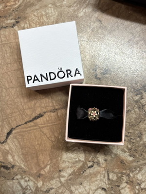 Pandora charm pink gold with flowers