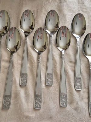 Silver-plated spoons used, set of 11, 23 cm