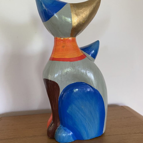 Two Cats Decorative Figurine with Gold Leaf like new