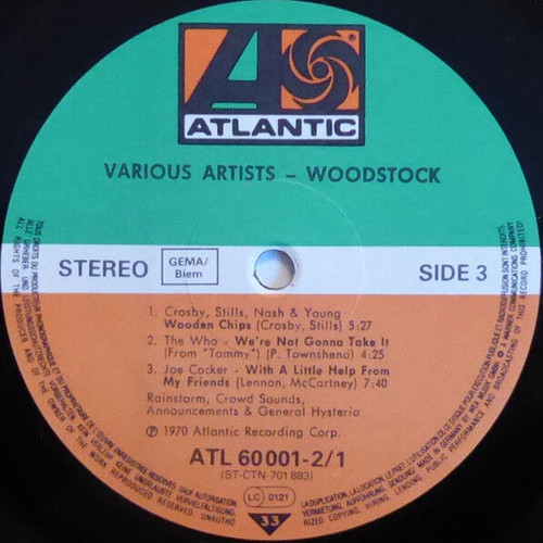 Woodstock Music From The Original Soundtrack 3 Record Set used, rock