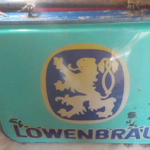 Antique 1984 Lowenbrau Beer Advertising Sign used, collectible