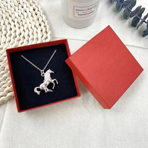 Horse Necklace 18K White Gold Plated Stainless Steel with Gift Box